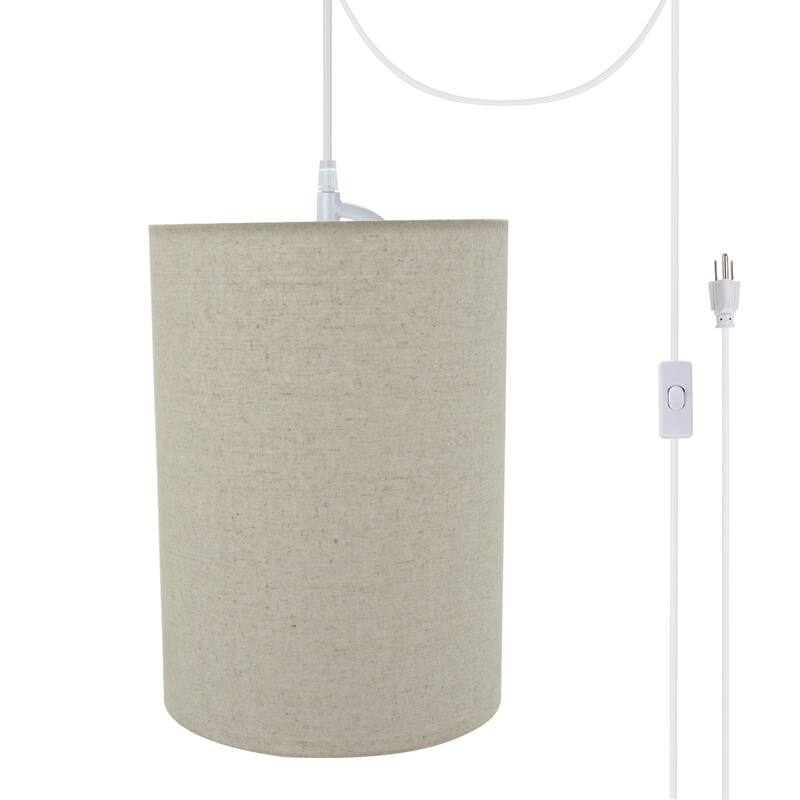 Aspen Creative 1-Light Plug-In Swag Light Conversion Kit, Light Grey - WHITE
