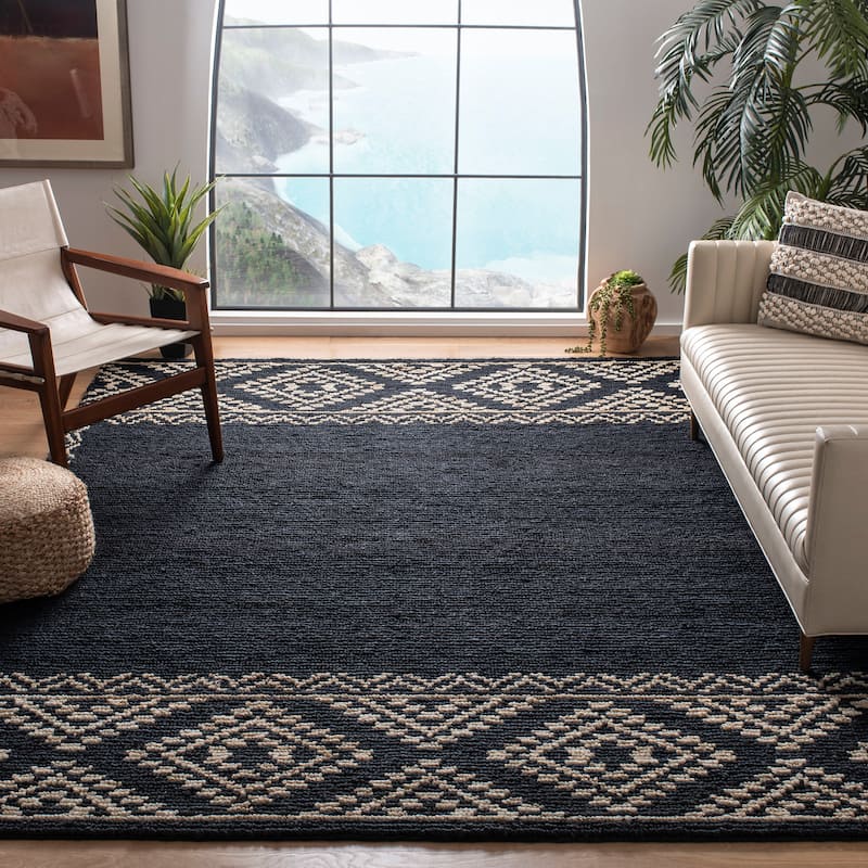 SAFAVIEH Handmade Natural Fiber Braelyn Moroccan Jute Rug - 8' x 10' - Black