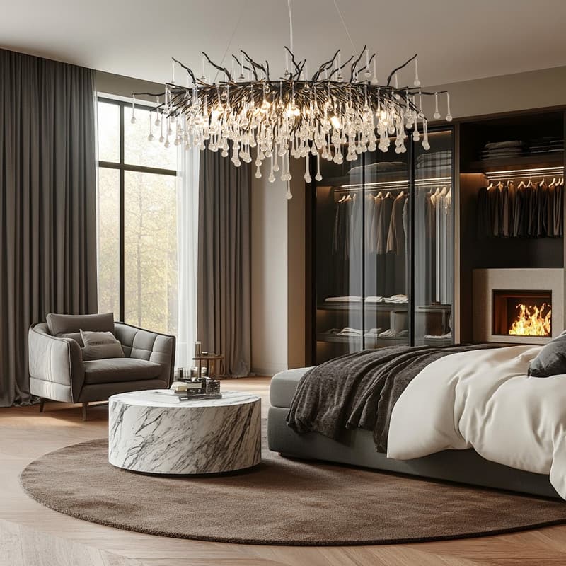 KAYLA 47in-13Light Modern Indoor Crystal Chandelier