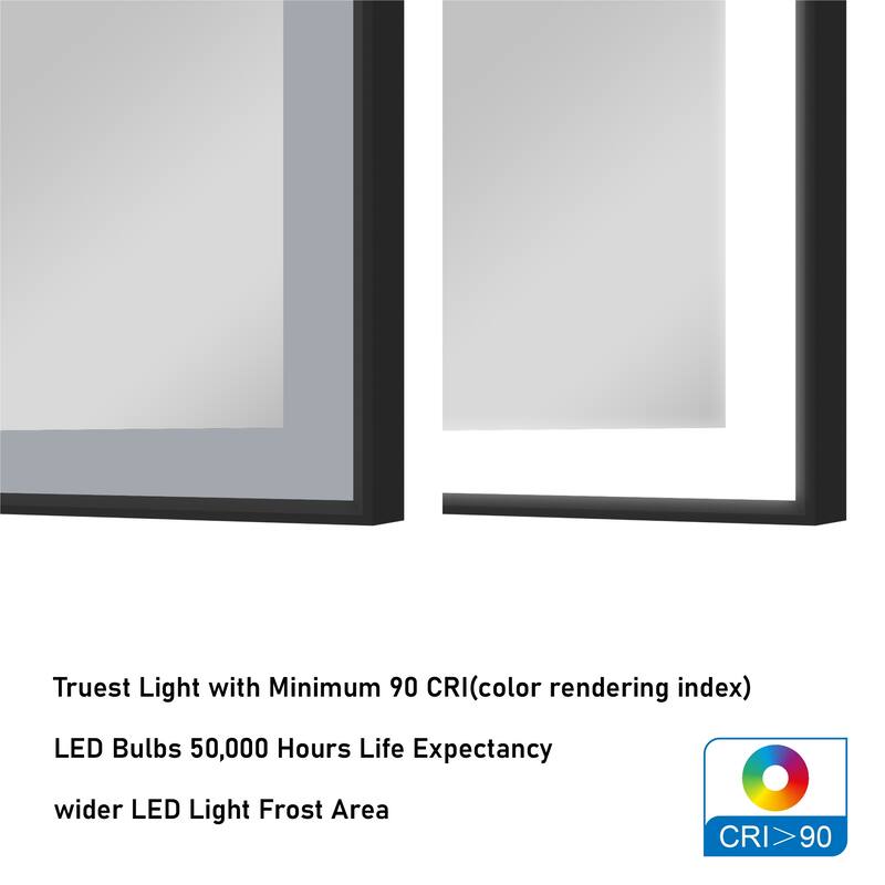 Wall Mounted Bathroom Heavy Duty Framed LED Mirror With bright light And And Memory Function