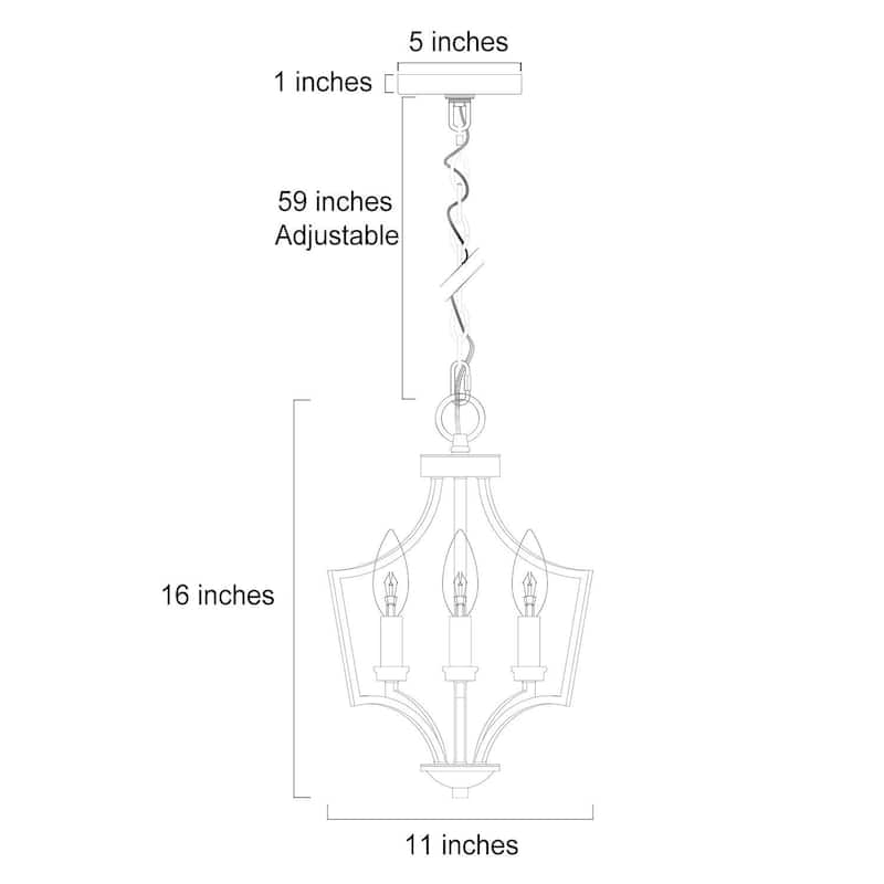 Modern 3-Light Lantern Gold Chandelier Island Pendant Lights - W11"xH16"
