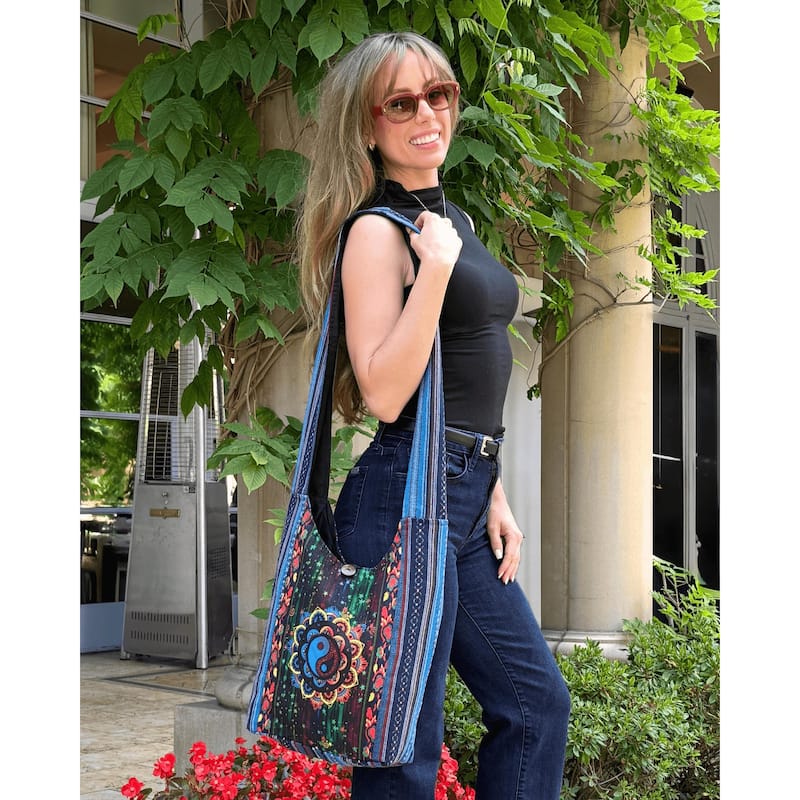 Kathmandu Collection Yin Yang Print Hobo Bag