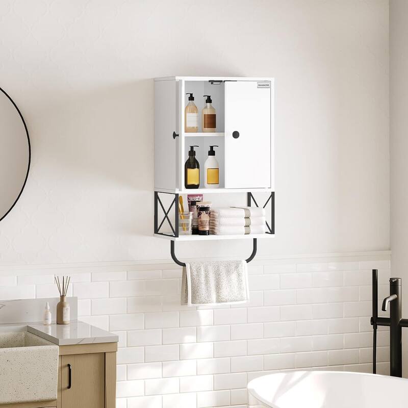 3-Tier Wall Mounted Storage Cabinet Over The Toilet for Bathroom Laundry Room