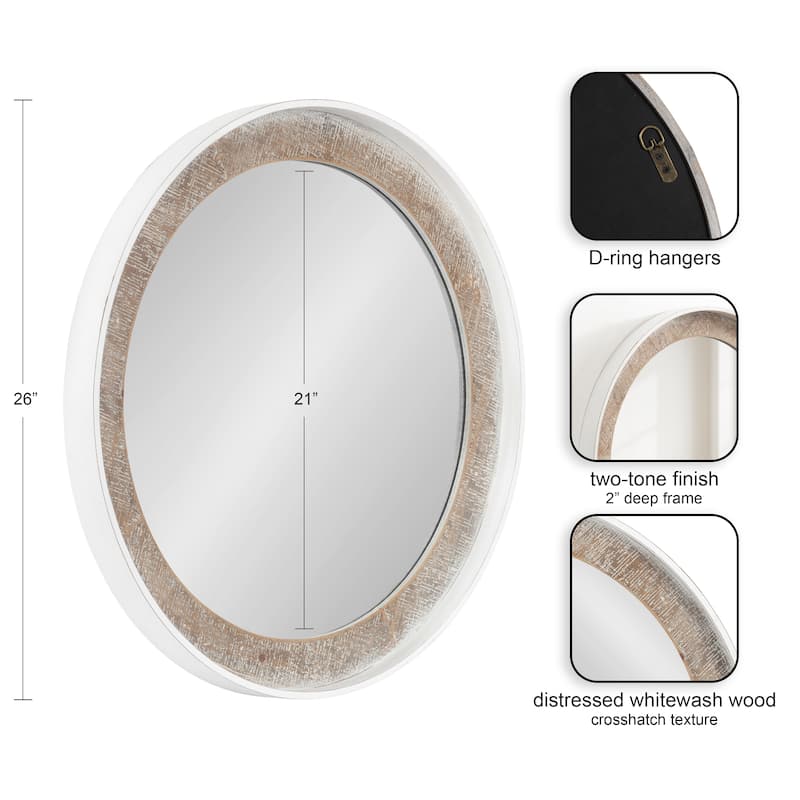 Kate and Laurel Warbrook Round Wall Mirror - 26x26