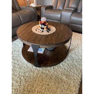 montgomery industrial reclaimed wood coffee table with casters