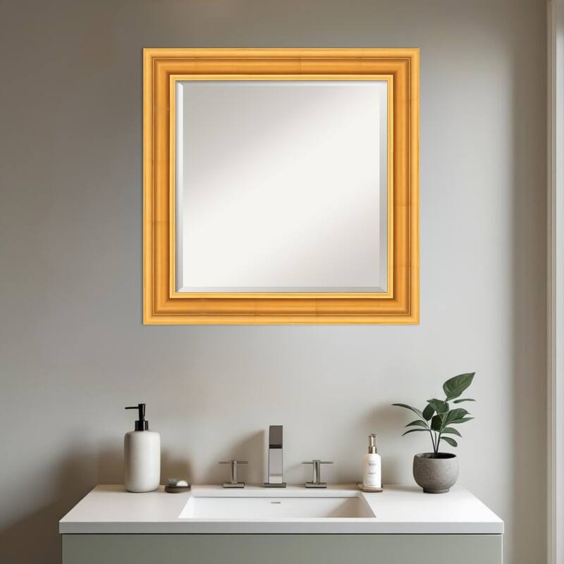 Sierra Beveled Wood Framed Bathroom Vanity Wall Mirror