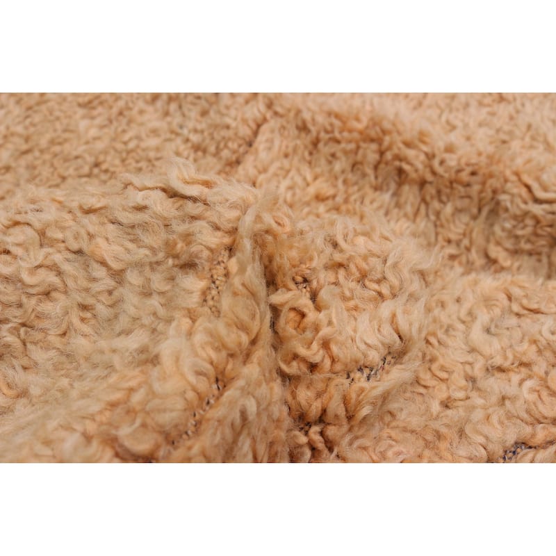 ECARPETGALLERY Hand-knotted Beni Ourain Beige Wool Rug - 4'2 x 5'6