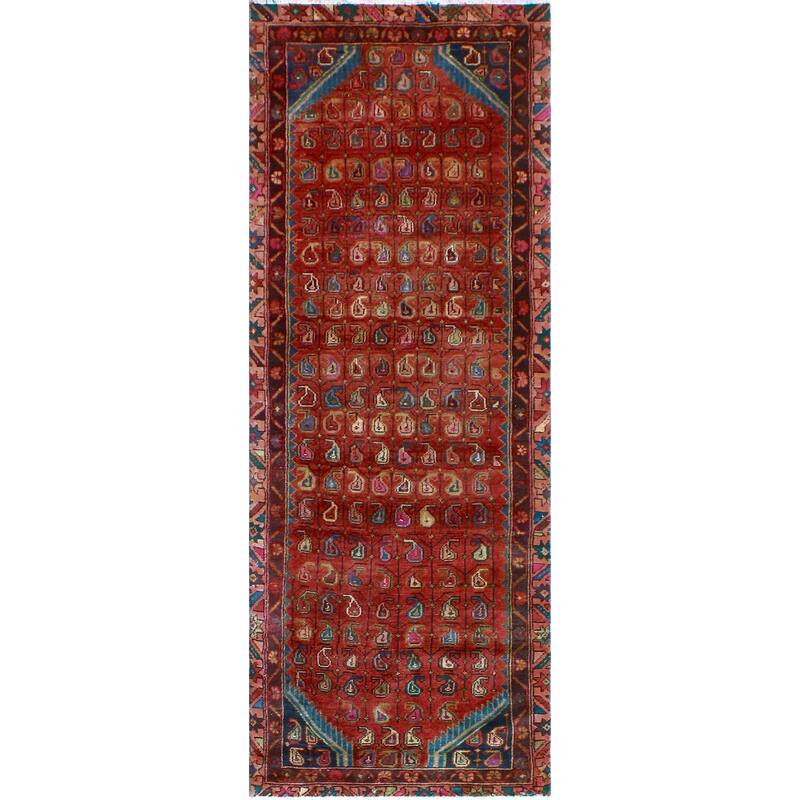 Fine Vintage Distressed Hendrik Rust/Charcoal Runner - 2'10" x 7'4"