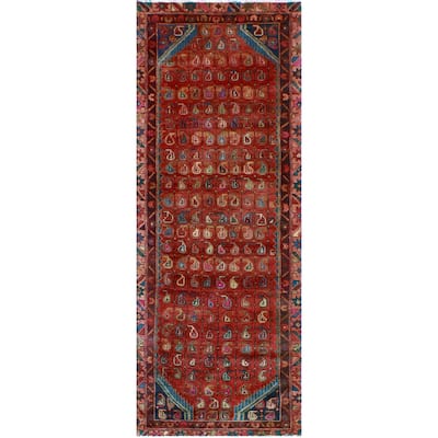 Fine Vintage Distressed Hendrik Rust/Charcoal Runner - 2'10" x 7'4"