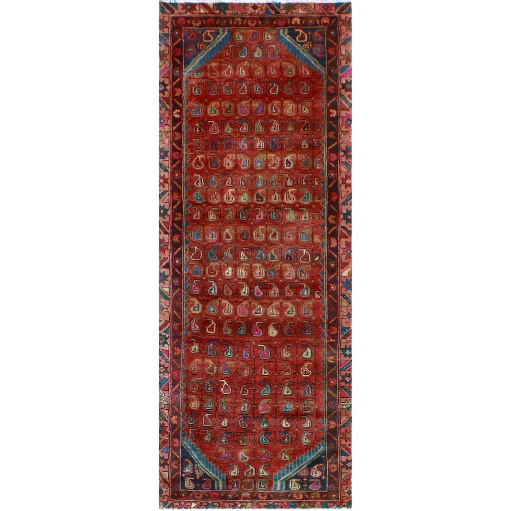 Fine Vintage Distressed Hendrik Rust/Charcoal Runner - 2'10" x 7'4"