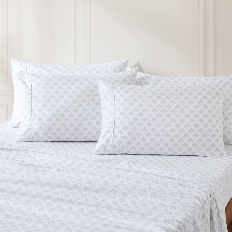 Lush Decor Scallop Fan Gray Sheet Set
