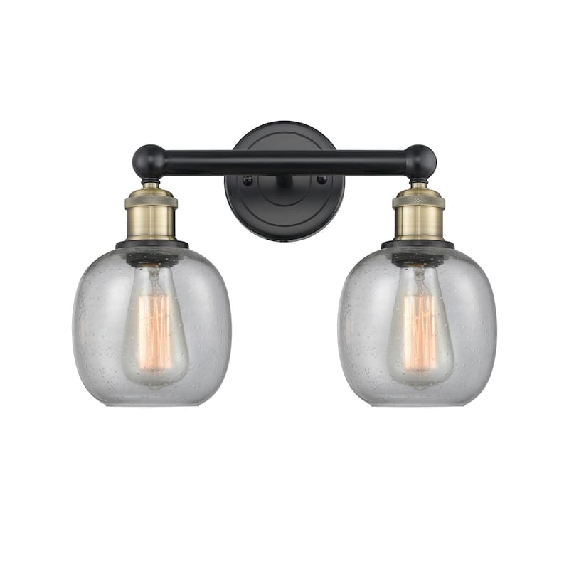 Innovations Lighting 616-2W-12-15 Belfast Vanity Belfast 2 Light 15" - Black Antique Brass / Seedy