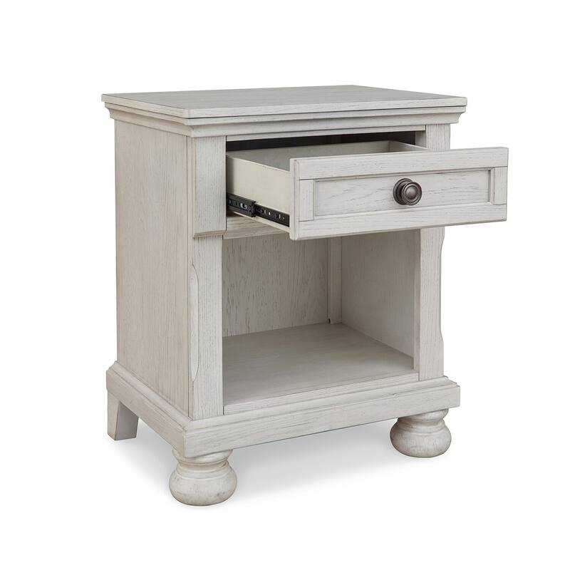 White 1 Drawer 22 in. W Nightstand with Sturdy Hardware and Ample Storage