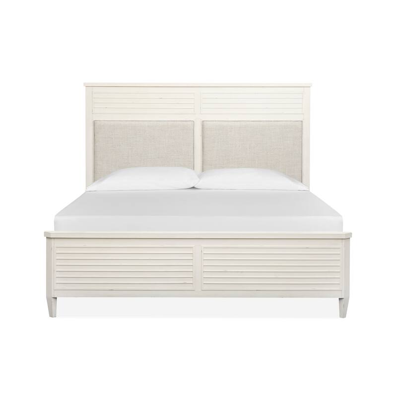 Salt Life Home Echo Isles Sea Pearl and Driftwood Upholstered Panel Bed