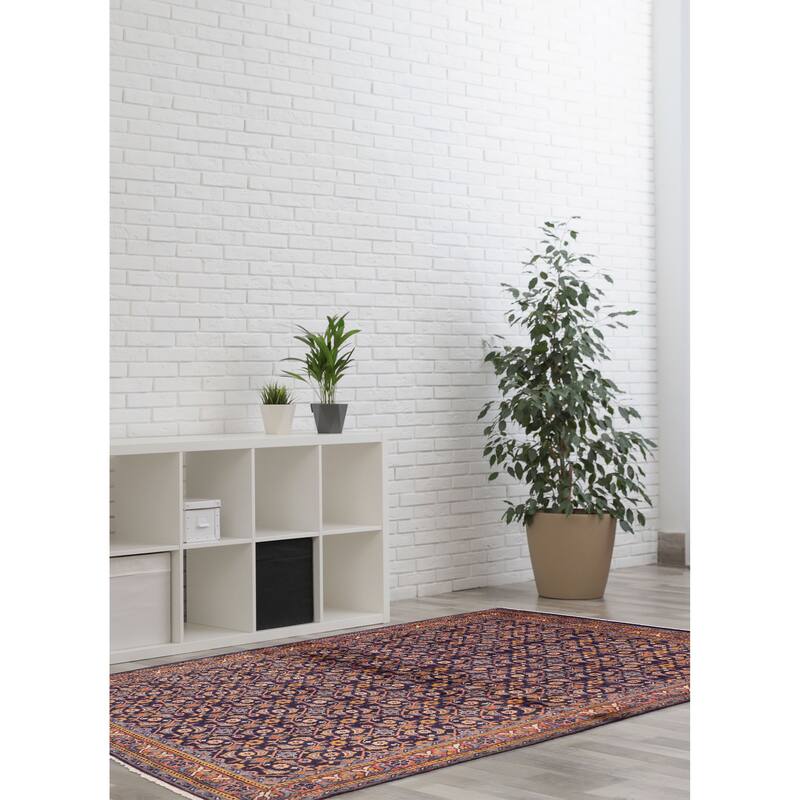 ECARPETGALLERY Hand-knotted Andelz Dark Navy Wool Rug - 4'2 x 7'3