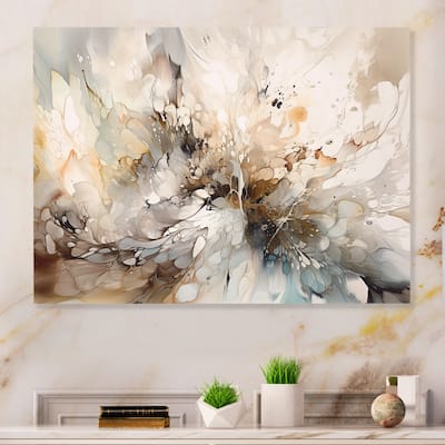 Designart "White And Grey Geometric Depths I" Modern Geometric Metal Wall Art