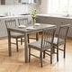 preview thumbnail 1 of 12, Compact 5 Piece Dining Set for Small Spaces(42" Table and Upholstered Chairs) Grey