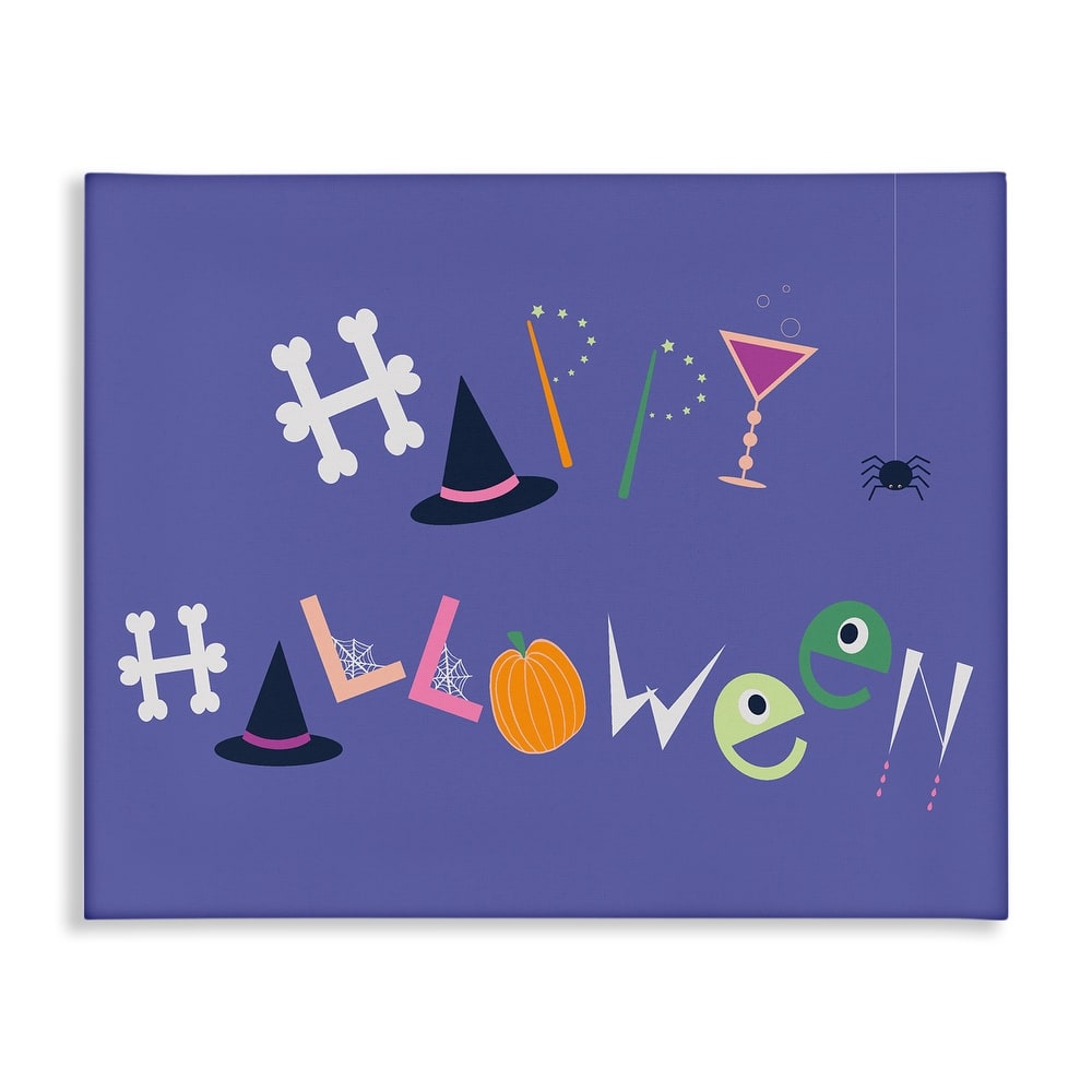 Stupell Eclectic Happy Halloween Canvas Wall Art Design By Sazerelli Designs