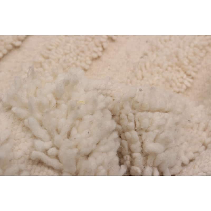 ECARPETGALLERY Hand-knotted Beni Ourain Cream Wool Rug - 2'0 x 3'7