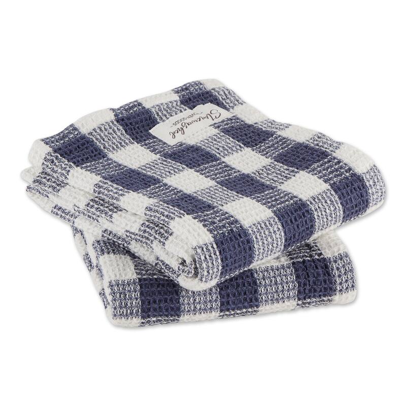 DII Washed Waffle Woven Dishtowel Set of 2