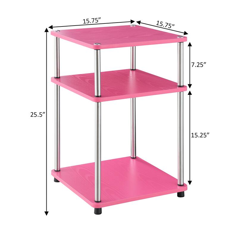 Convenience Concepts Designs2Go No Tools 3 Tier End Table