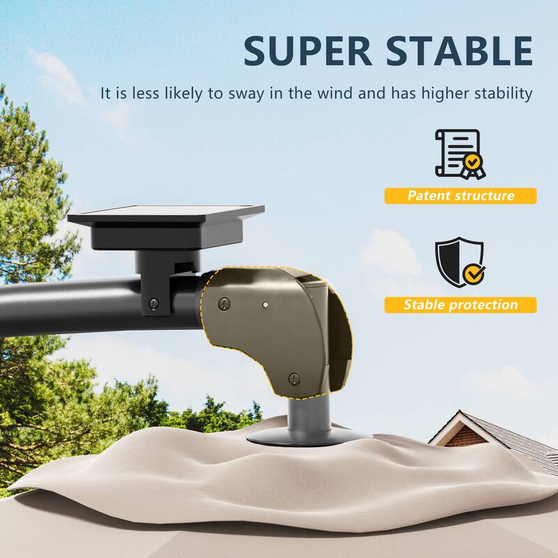 Outdoor 10FT LED lighted Patio Offset umbrella for Garden