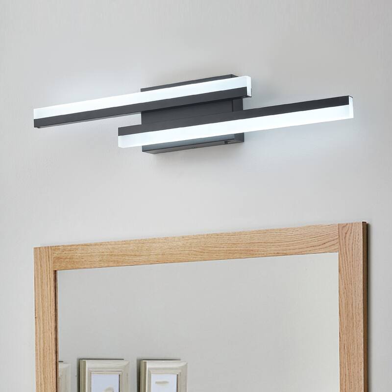Modern Linear LED Bathroom Vanity Light Fixture with Acrylic Shade