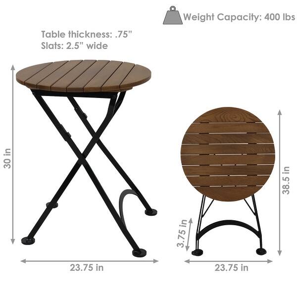 European Chestnut Wood Folding Round Bistro Dining Table 24 Inch Overstock 31953541