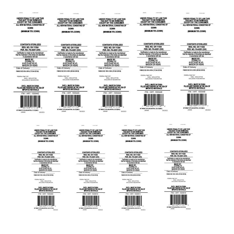 DOWNLITE Luxury 375 TC European Down Lightweight Comforter