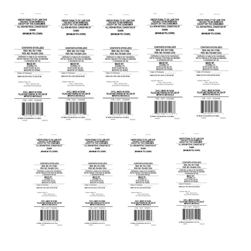 DOWNLITE Luxury 375 TC European Down Winter Weight Comforter