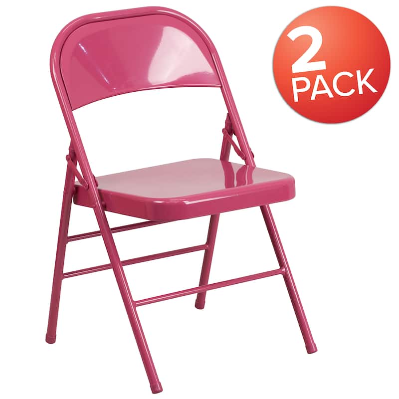 2 Pack Triple Braced & Double Hinged Folding Chair