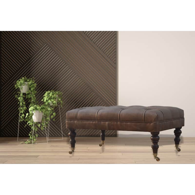 Buffalo Leather Ottoman