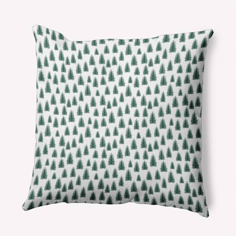 Christmas Trees Pattern Accent Pillow - 18" x 18" - Forest Green
