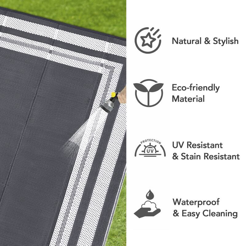 Outdoor Plastic Straw Rug Waterproof Outdoor Rug Reversible Plastic Camping Rugs for Patio Porch Deck Backyard