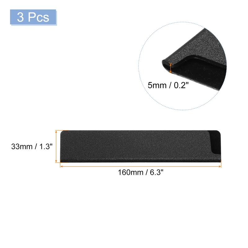 3Pcs Knife Edge Guards ABS Knife Cover Sleeves Knife Blade Protector - Black - 6.3"x1.3"