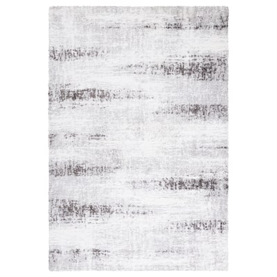 SAFAVIEH Berber Shag Cristele Modern 1.25-inch Thick Rug - Grey/Dark Grey - 5' 5" x 7' 7"