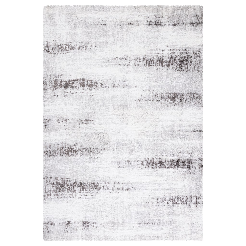 SAFAVIEH Berber Shag Cristele Modern 1.25-inch Thick Rug - Grey/Dark Grey - 5' 5" x 7' 7"