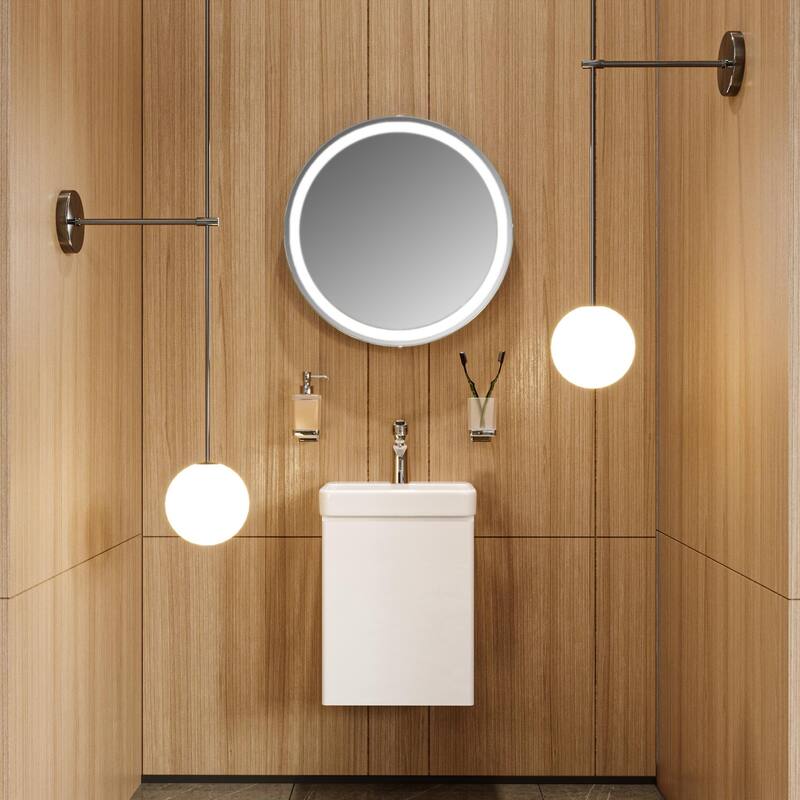 Modern Wall-Mounted Bathroom MINI-Vanity with Washbasin | Comfort Collection mirror Simple 24" included