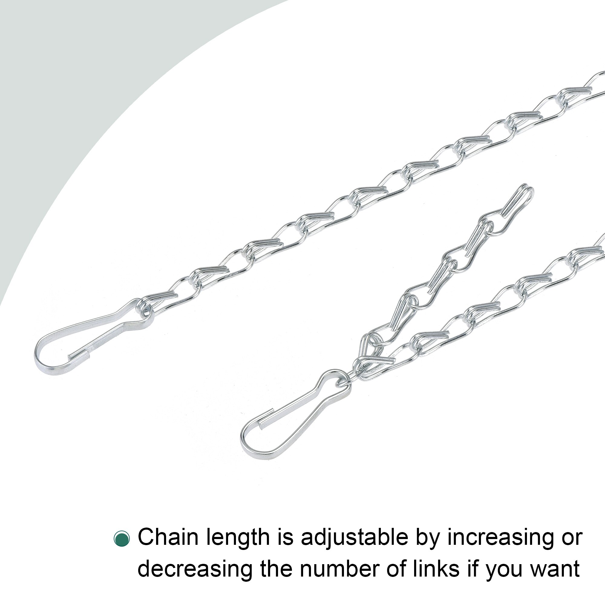 Hanging Chains 90cm Extension Chain Link with S-Shaped Hooks Black