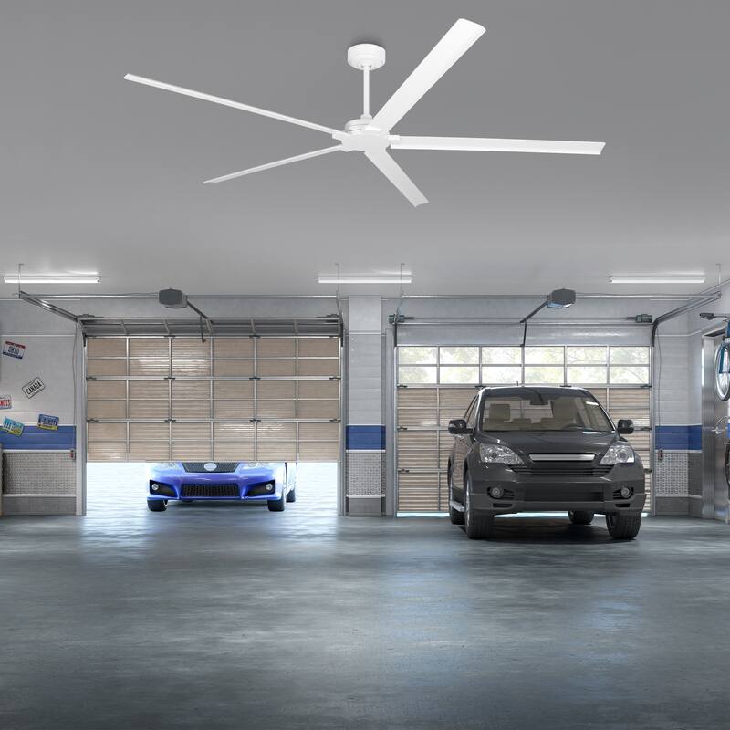 72" Modern White Waterproof Wet Outdoor Large Aluminum Ceiling Fan with Remote
