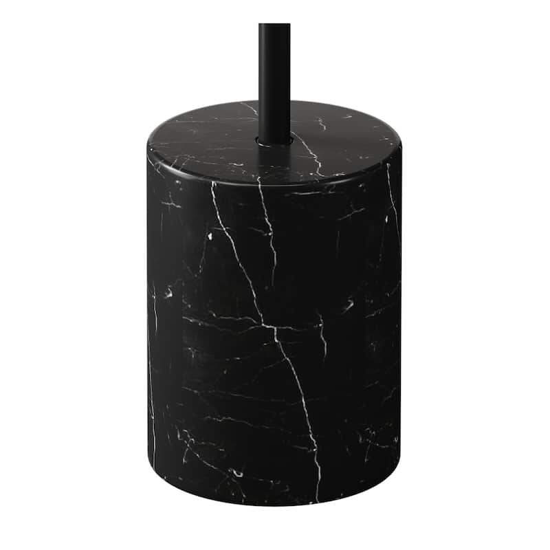 HomeRoots 20" Black Steel And Marble Round End Table - 12.6' X '20.4' X '12.6