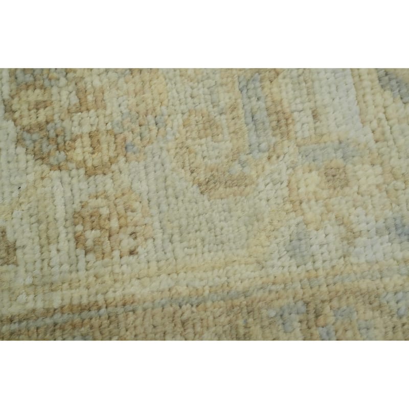 Vegetable Dye Wool Oushak Turkish Area Rug, Medallion Geometric Carpet - 9' 9'' X 8' 2''