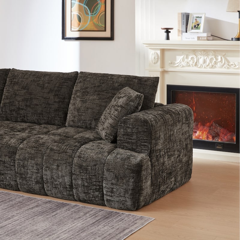 108.2" L-Shaped Chenille Luxury Oversized Sectional Sofa Free-combined Sofa, No Assembly Required