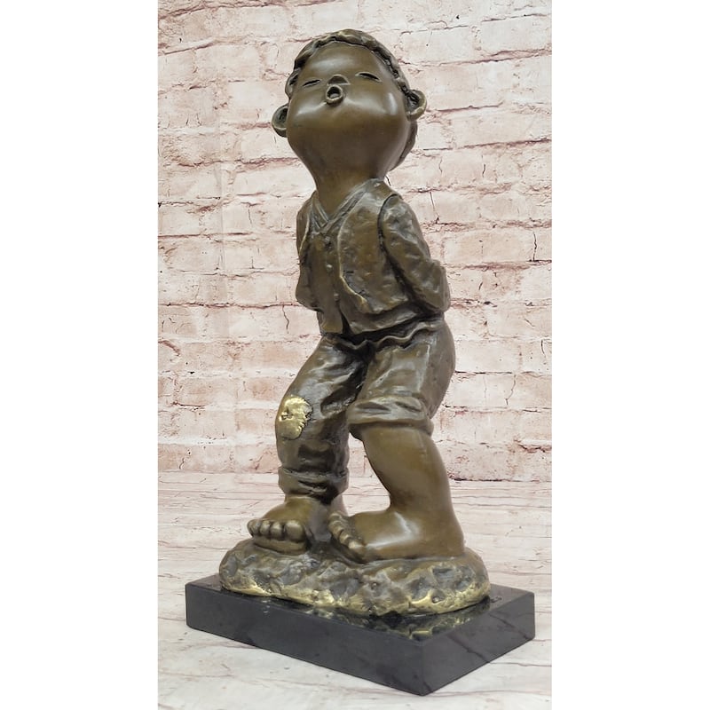 Hand Made Original Milo Chinese Boy Bronze Sculpture Lost Wax Art