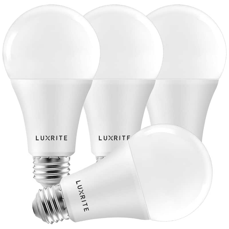 Luxrite A21 LED Bulbs 150 Watt Equivalent, 2550 Lumens, Damp Rated, Dimmable, Energy Star, E26 Base (4 Pack) - 2700K (Soft White)