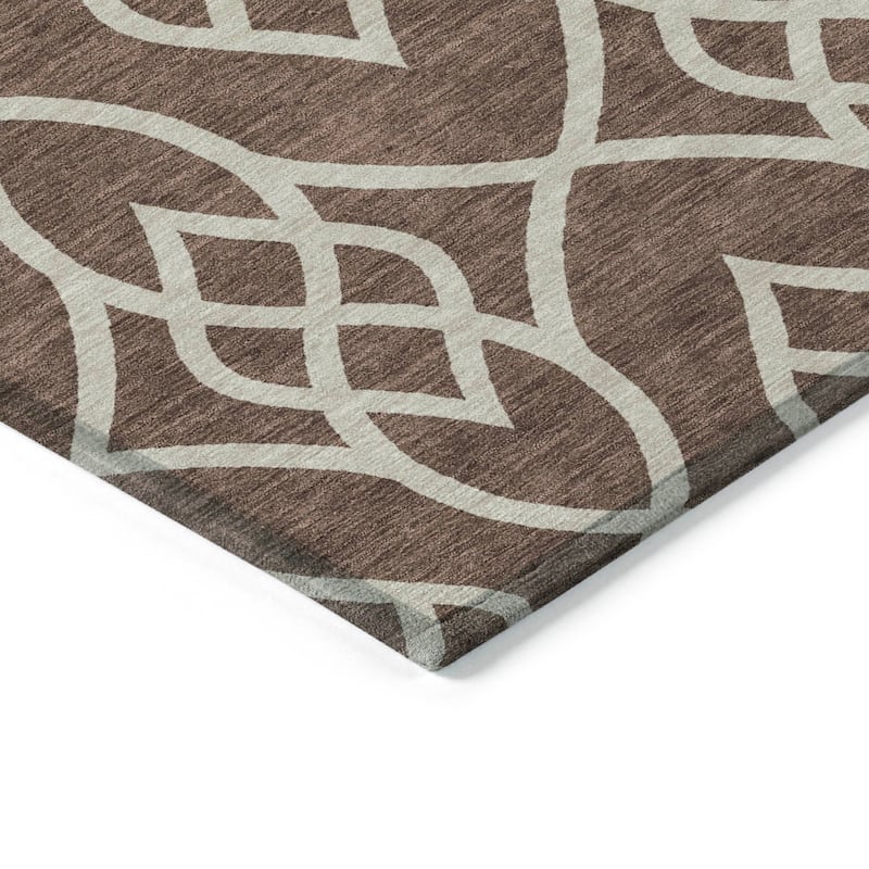 Machine Washable Indoor/ Outdoor Chantille Modern Trellis Rug
