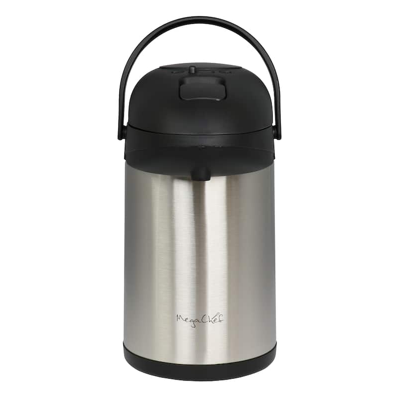 MegaChef 3 Quart Stainless Steel Vacuum Body Pump Cap Air Pot - 3 Liter