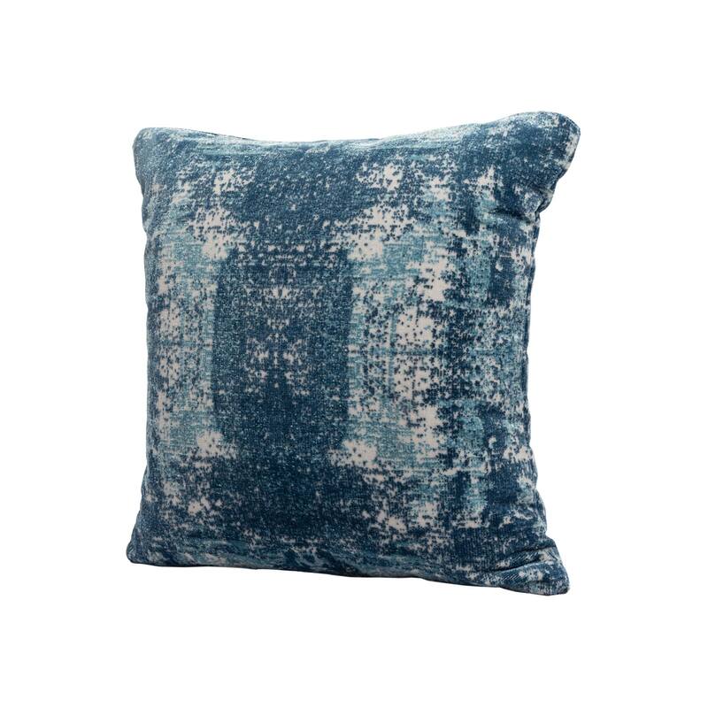Abstract Acrylic Blend Throw Pillow - 20" - Blue and Ivory