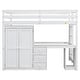 preview thumbnail 23 of 24, Full Loft Bed with Wardrobe, Desk & Drawers - Space-Saving Design, Grey