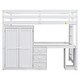 preview thumbnail 26 of 30, Full Size Loft Bed with Wardrobe, Desk, and Storage Drawers, Modern Space-Saving Design, Solid Pine Wood Frame, Grey